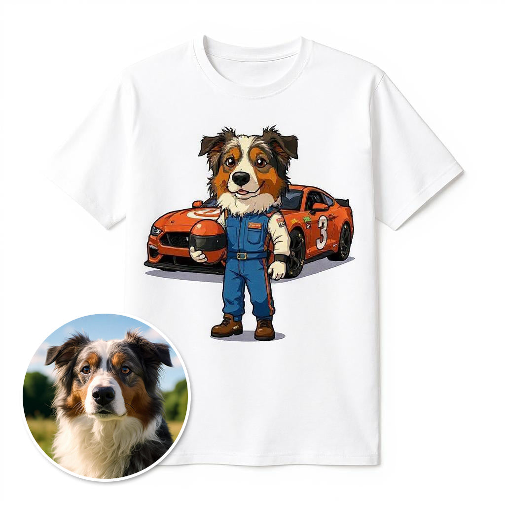 The Pro Racer - Custom Pet or Person Photo T-shirt