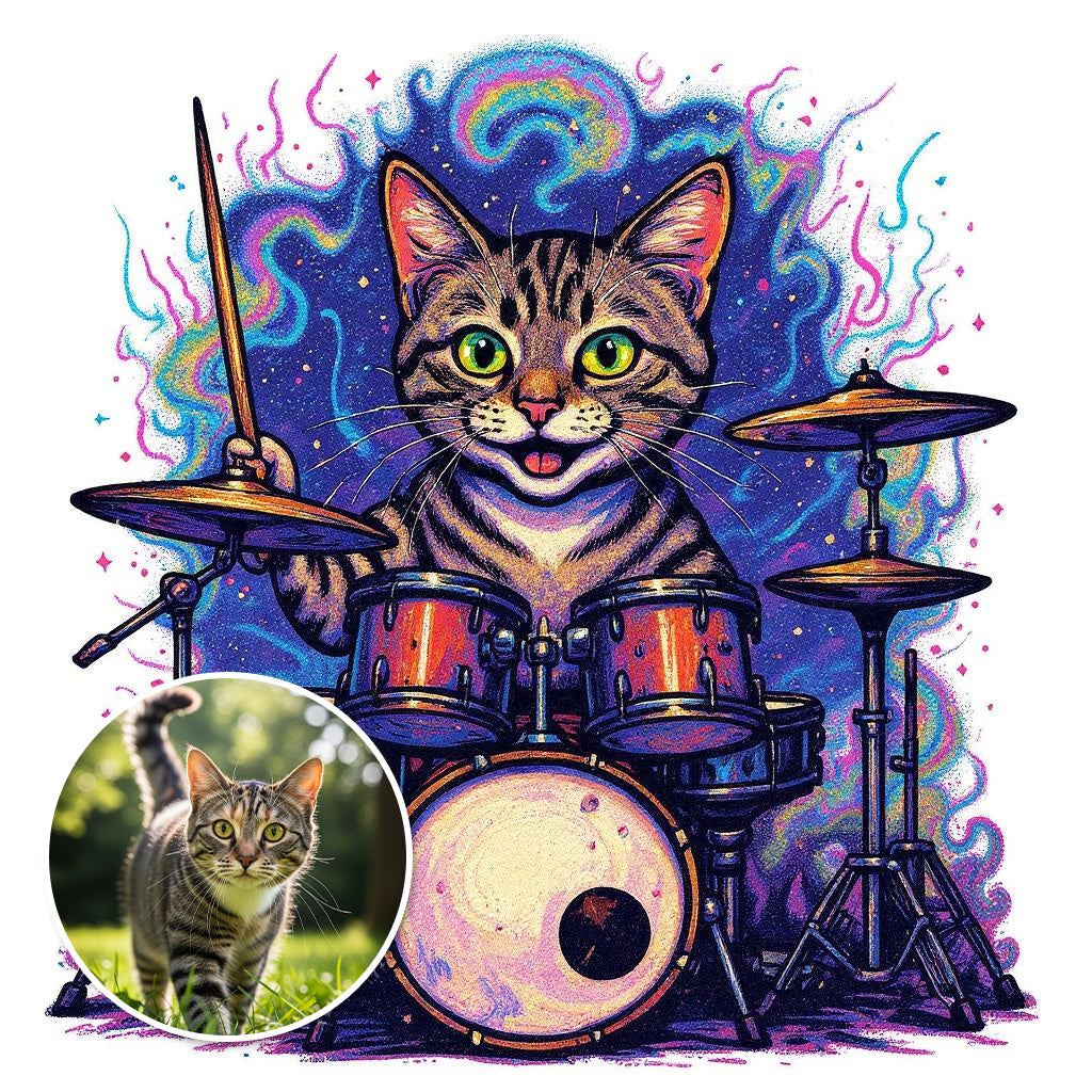 The Drummer - Custom Photo Sticker