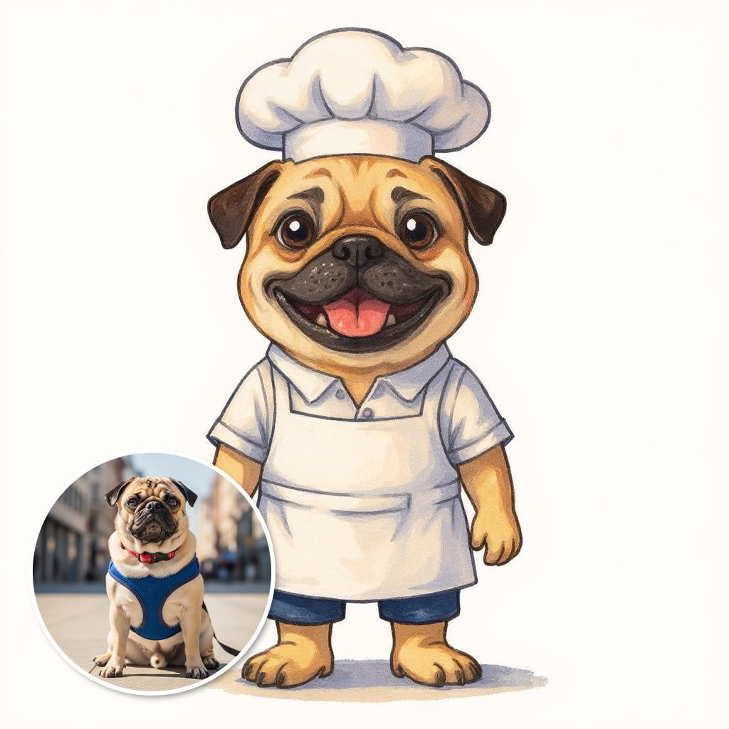 The Sous Chef - Custom Person or Pet Photo Sticker