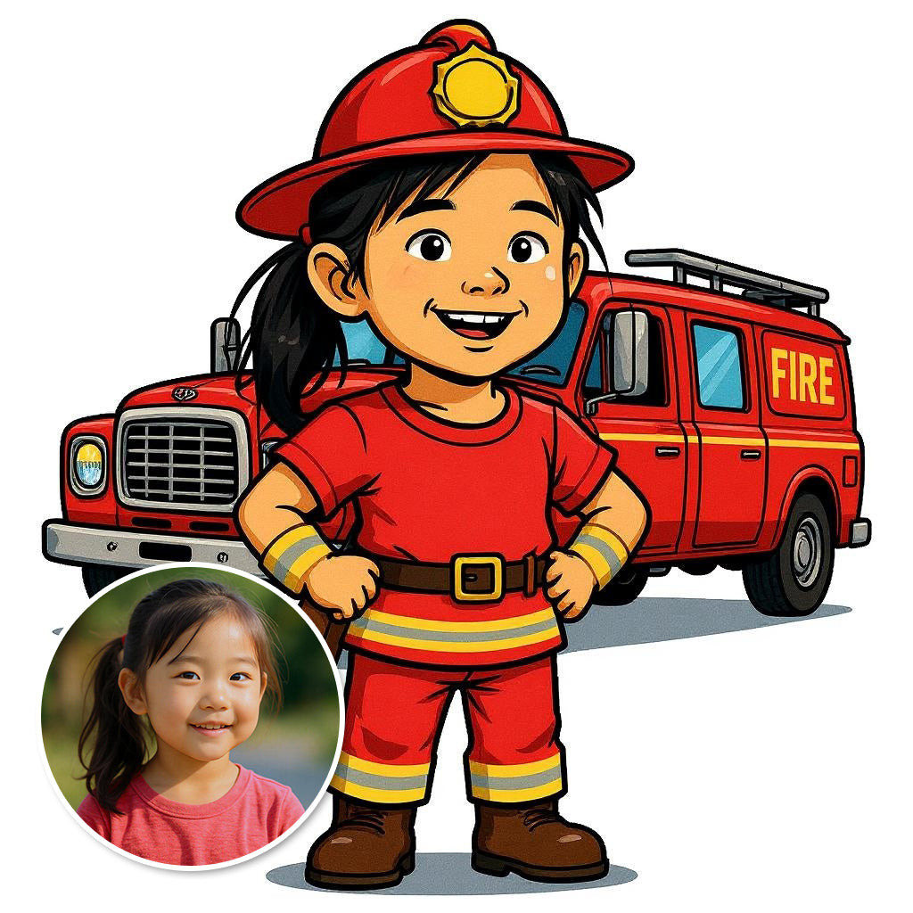 The Fire Chief - Custom Pet or Person Photo Sticker