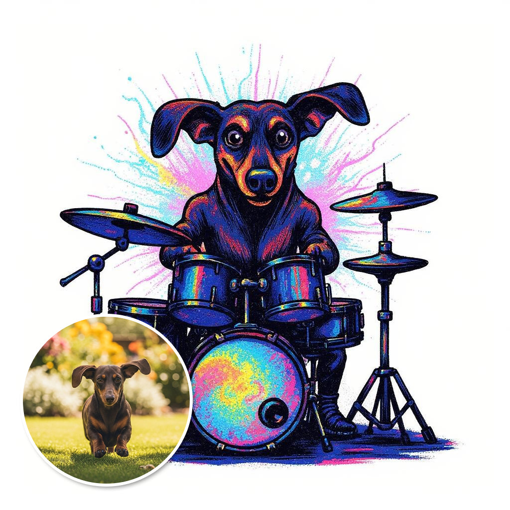 The Drummer - Custom Photo Sticker