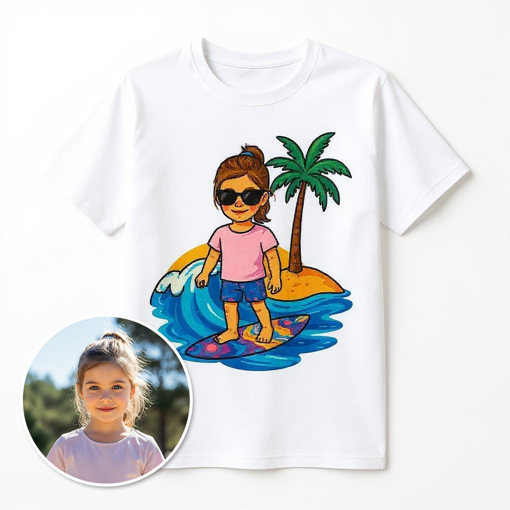 The Beach Bum - Custom Pet or Person Surfer Photo T-shirt