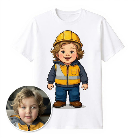 The Little Builder - Custom Pet or Person Photo T-shirt