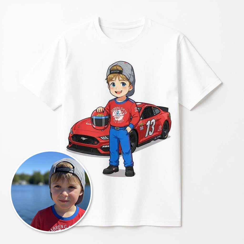 The Pro Racer - Custom Pet or Person Photo T-shirt