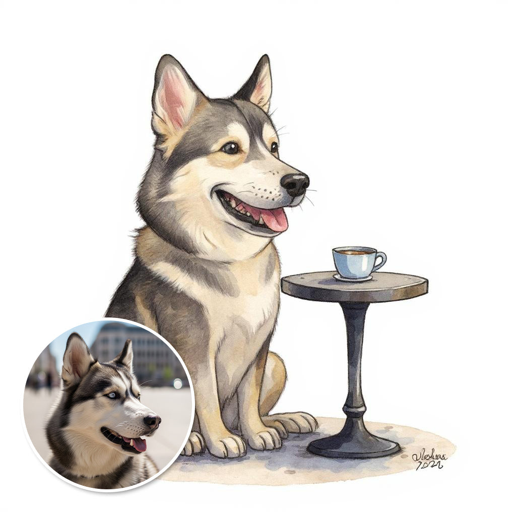 Cafe Cutie - Custom Pet or Person Photo Sticker