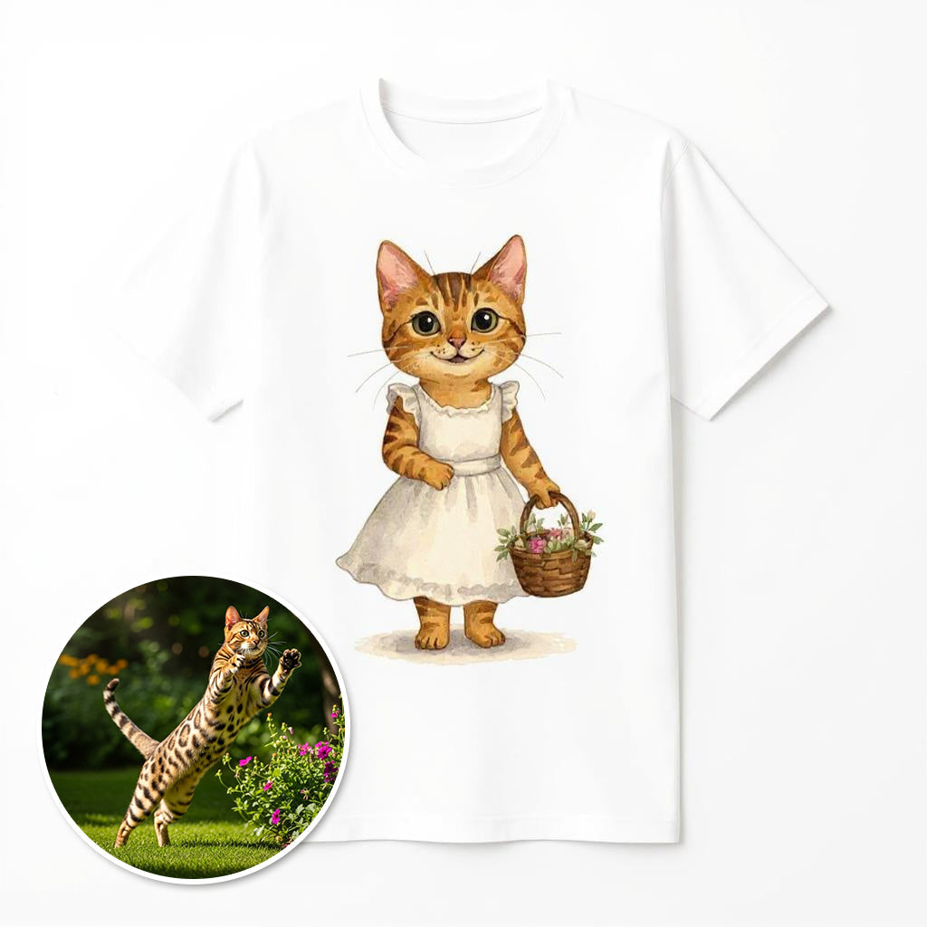 The Flower Girl - Custom Person or Pet Photo T-shirt