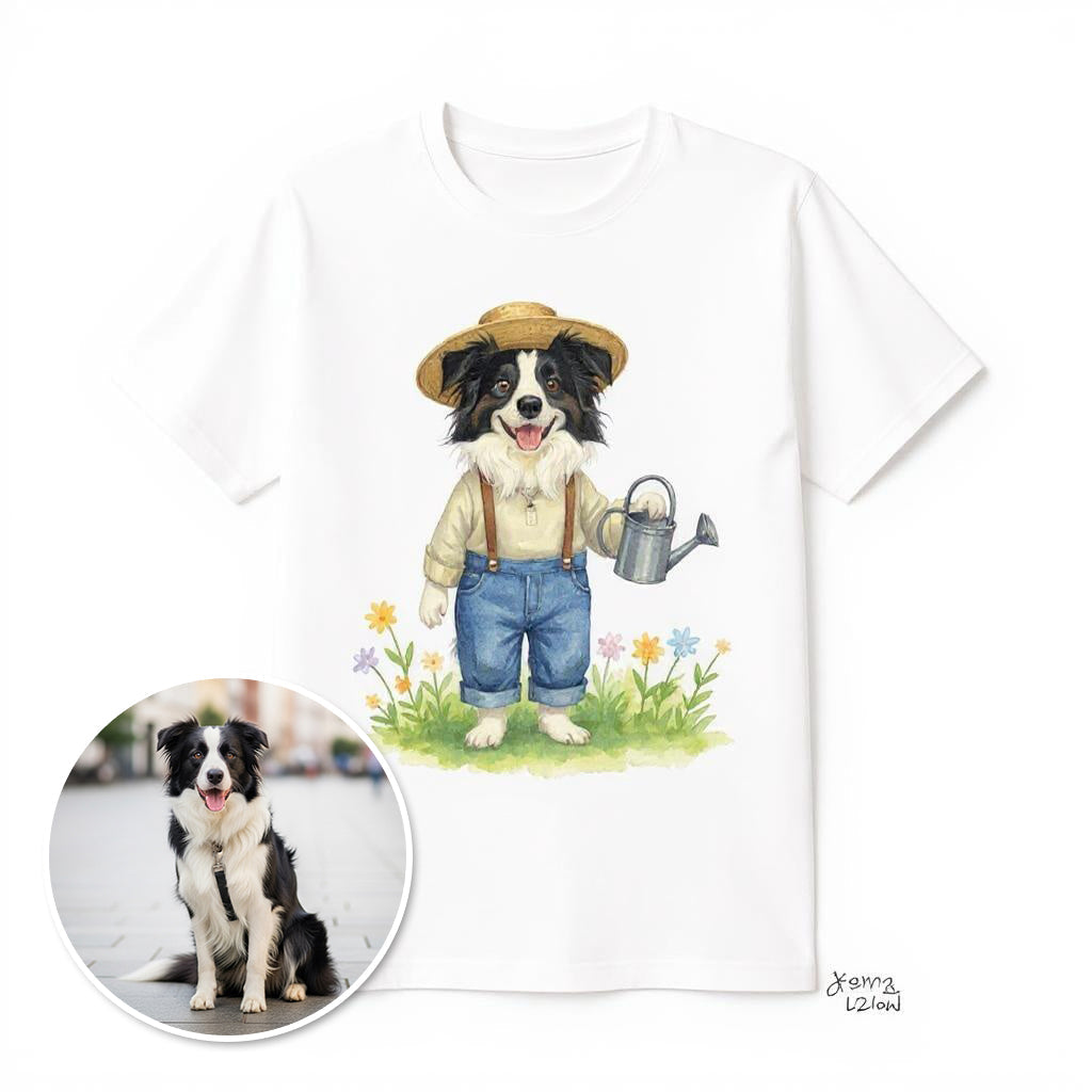 The Green Thumb Gardener- Custom Pet or Person Photo T-shirt