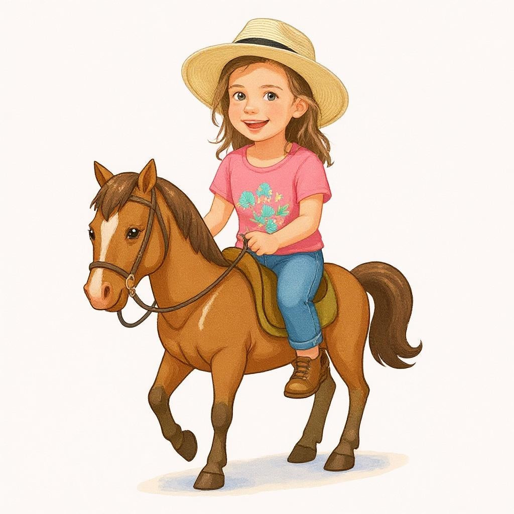 Custom Storybook Rider Photo Sticker - Turn Your Child Into a Cartoon!