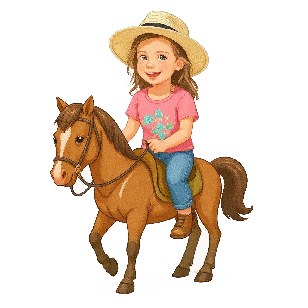 Custom Sweet Rider Photo T-shirt - Turn Your Child Into a Cartoon!