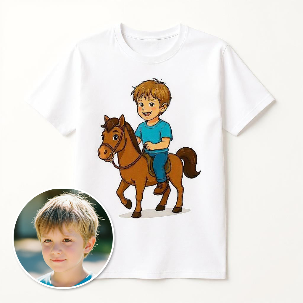 Custom Sunshine Rider Photo T-shirt - Turn Your Child Into a Cartoon!