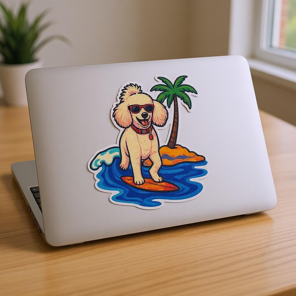 The Beach Bum - Custom Pet or Person Surfer Photo Sticker