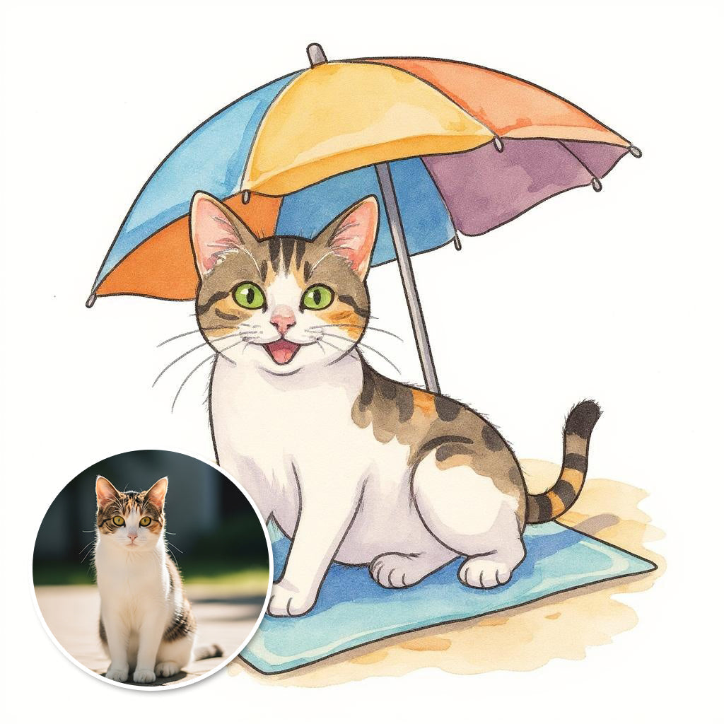 Beach Vibes - Custom Pet or Person Photo Sticker