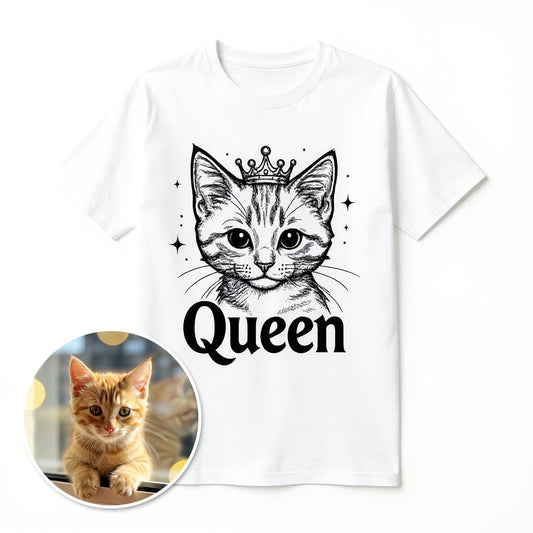 The Monochrome Queen - Custom Pet or Person Photo T-shirt