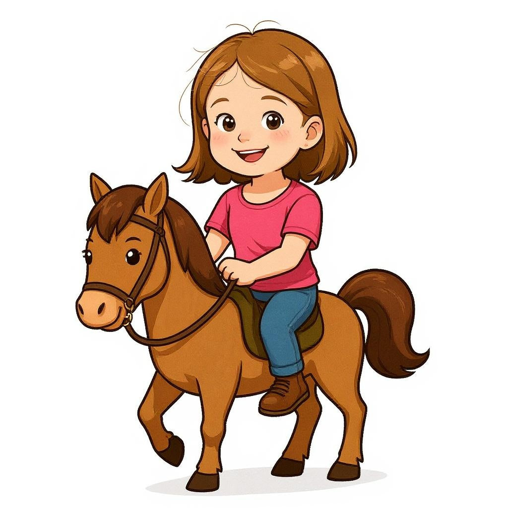 Custom Classic Rider Photo T-shirt - Turn Your Child Into a Cartoon!