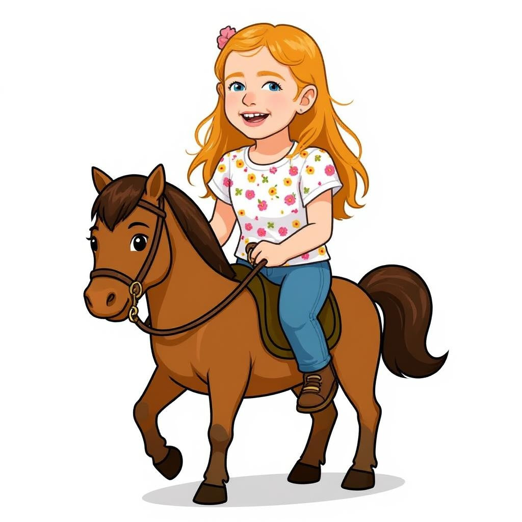 Custom Sunshine Rider Photo Sticker - Turn Your Child Into a Cartoon!
