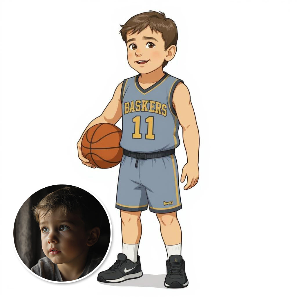 The Baller - Custom Pet or Person Basketball Photo Sticker