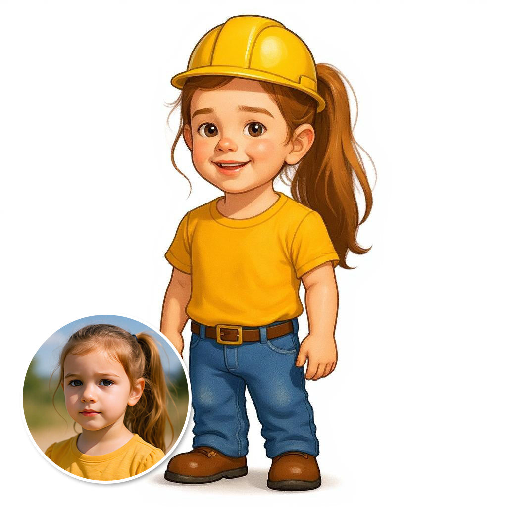 The Little Builder - Custom Pet or Person Photo Sticker