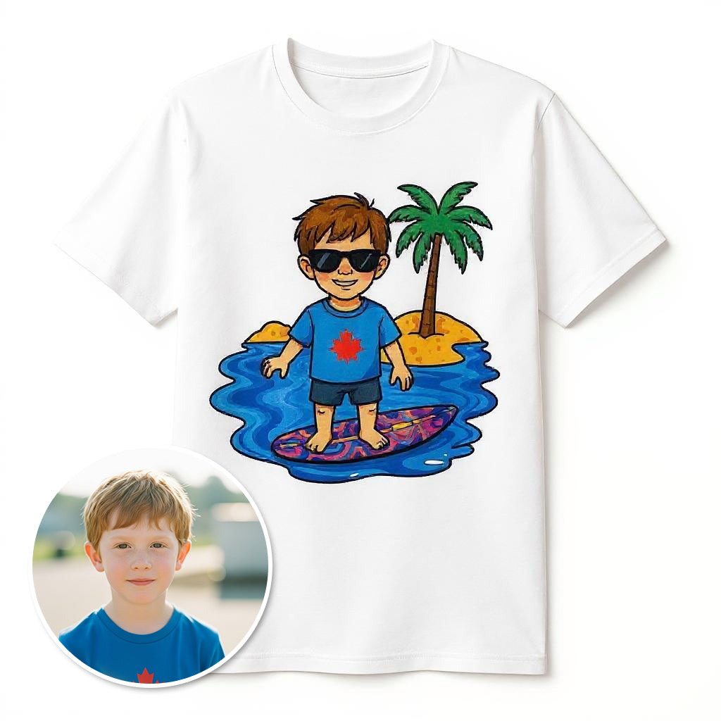 The Beach Bum - Custom Pet or Person Surfer Photo T-shirt