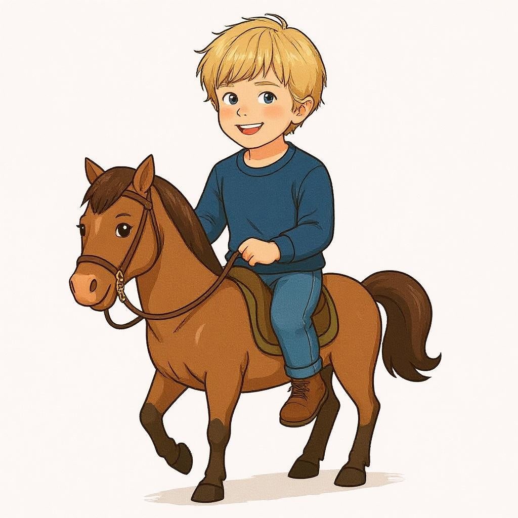 Custom Artistic Rider Photo Sticker - Turn Your Child Into a Cartoon!