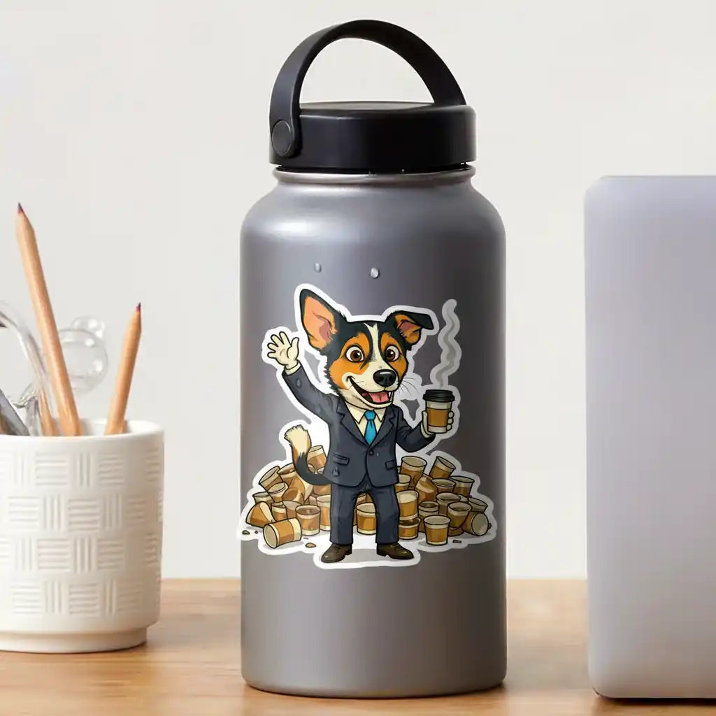 The Caffeinated Intern - Custom Person or Pet Photo Sticker