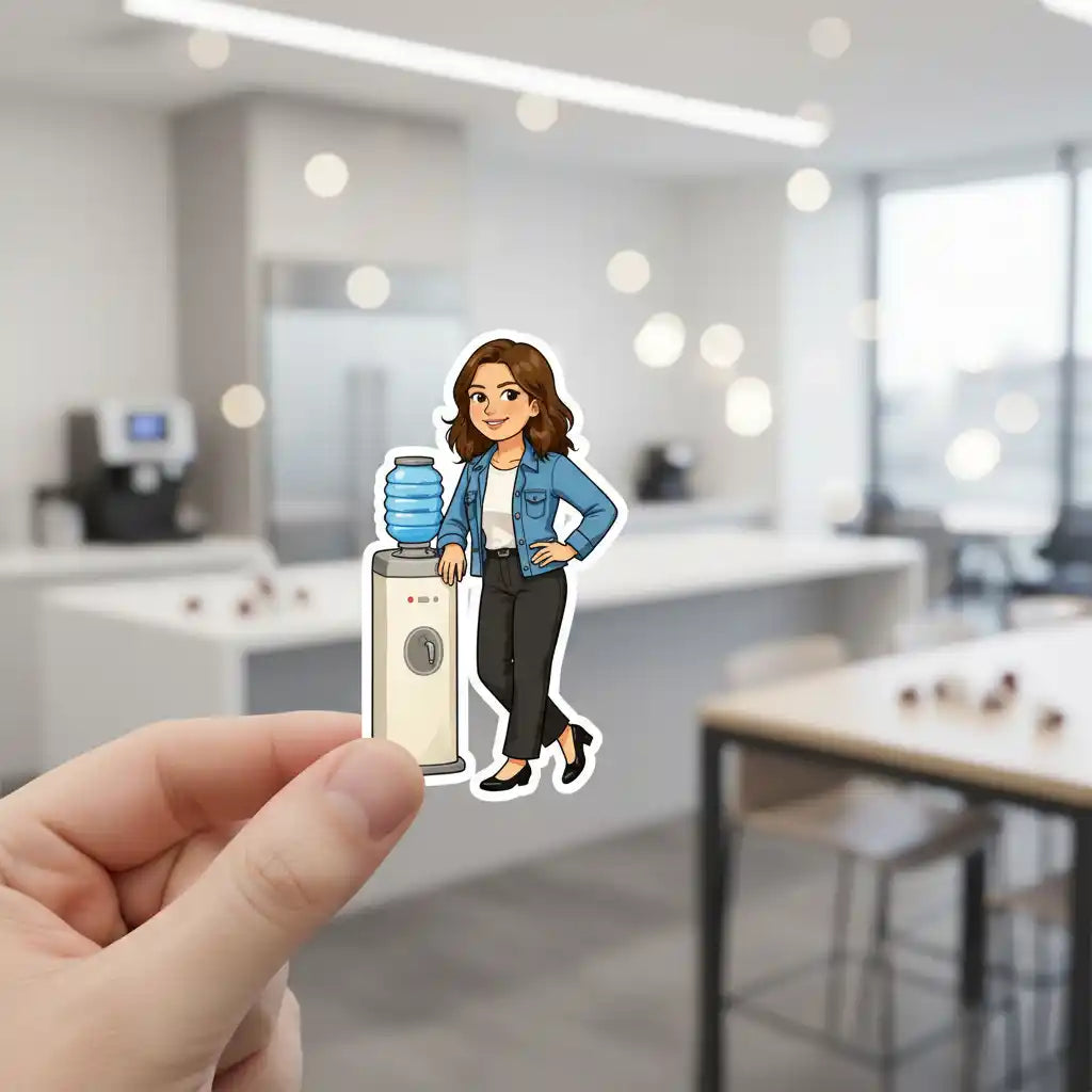 The Watercooler Gossip - Custom Person or Pet Photo Sticker