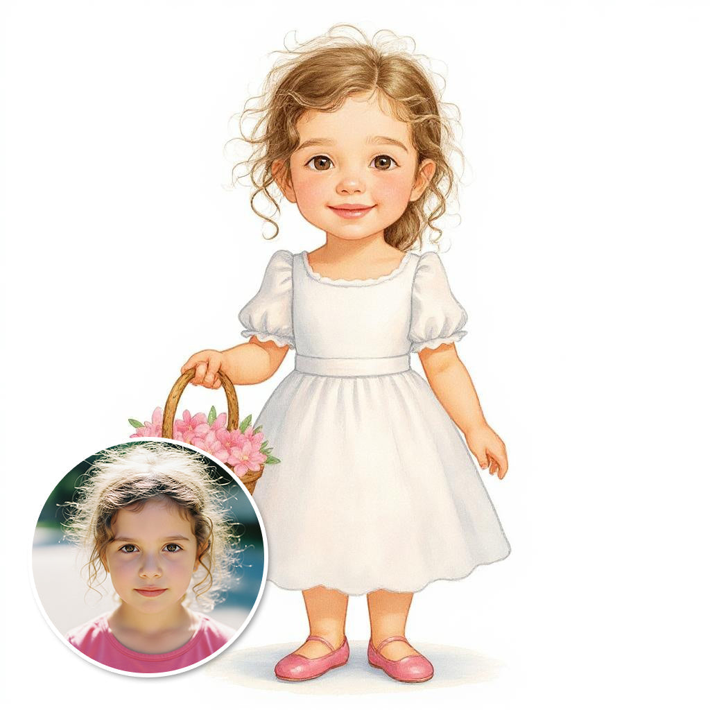 The Flower Girl - Custom Pet or Person Portrait Photo Sticker