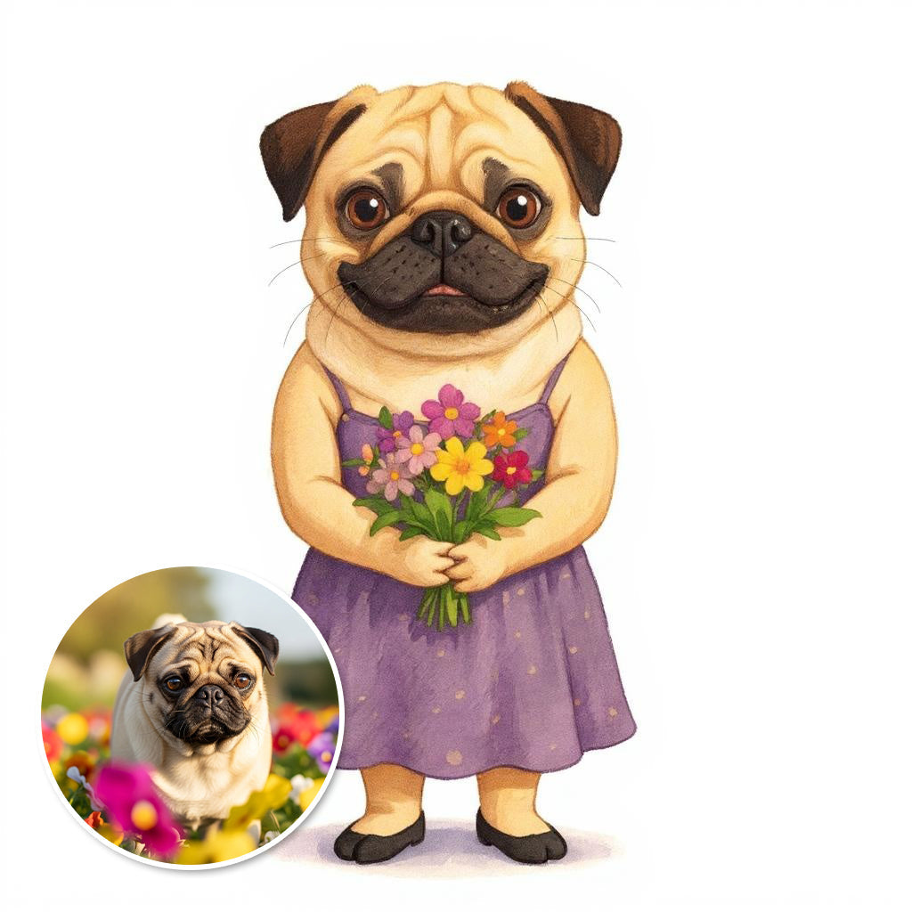 The Maid of Honor - Custom Pet or Person Portrait Photo Sticker
