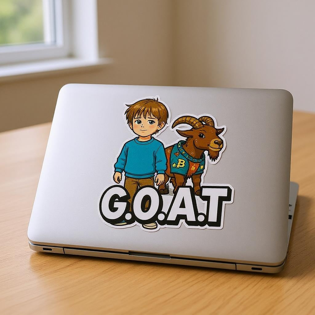 The Real G.O.A.T. - Custom Photo Sticker - Custom Pet or Person Photo Sticker