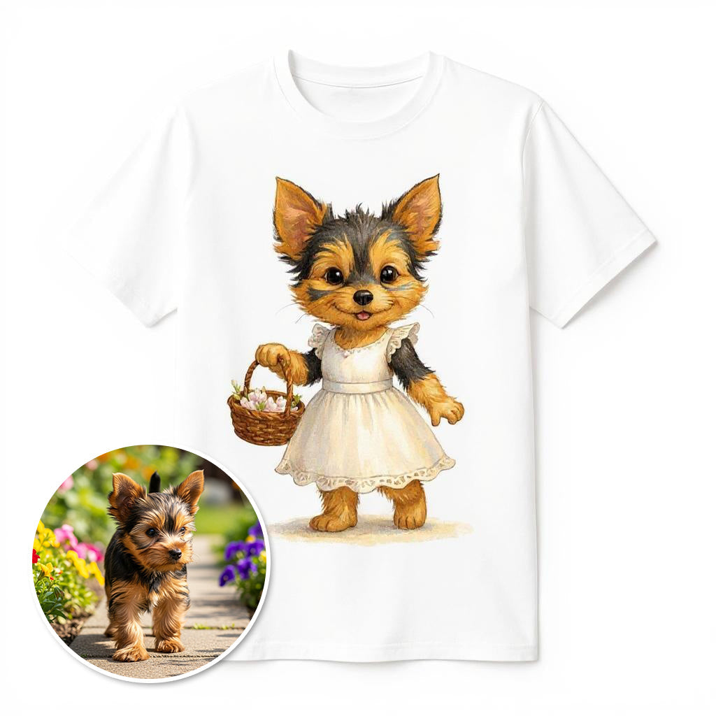 The Flower Girl - Custom Person or Pet Photo T-shirt