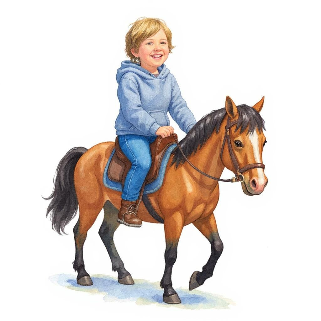 Custom Sweet Rider Photo T-shirt - Turn Your Child Into a Cartoon!