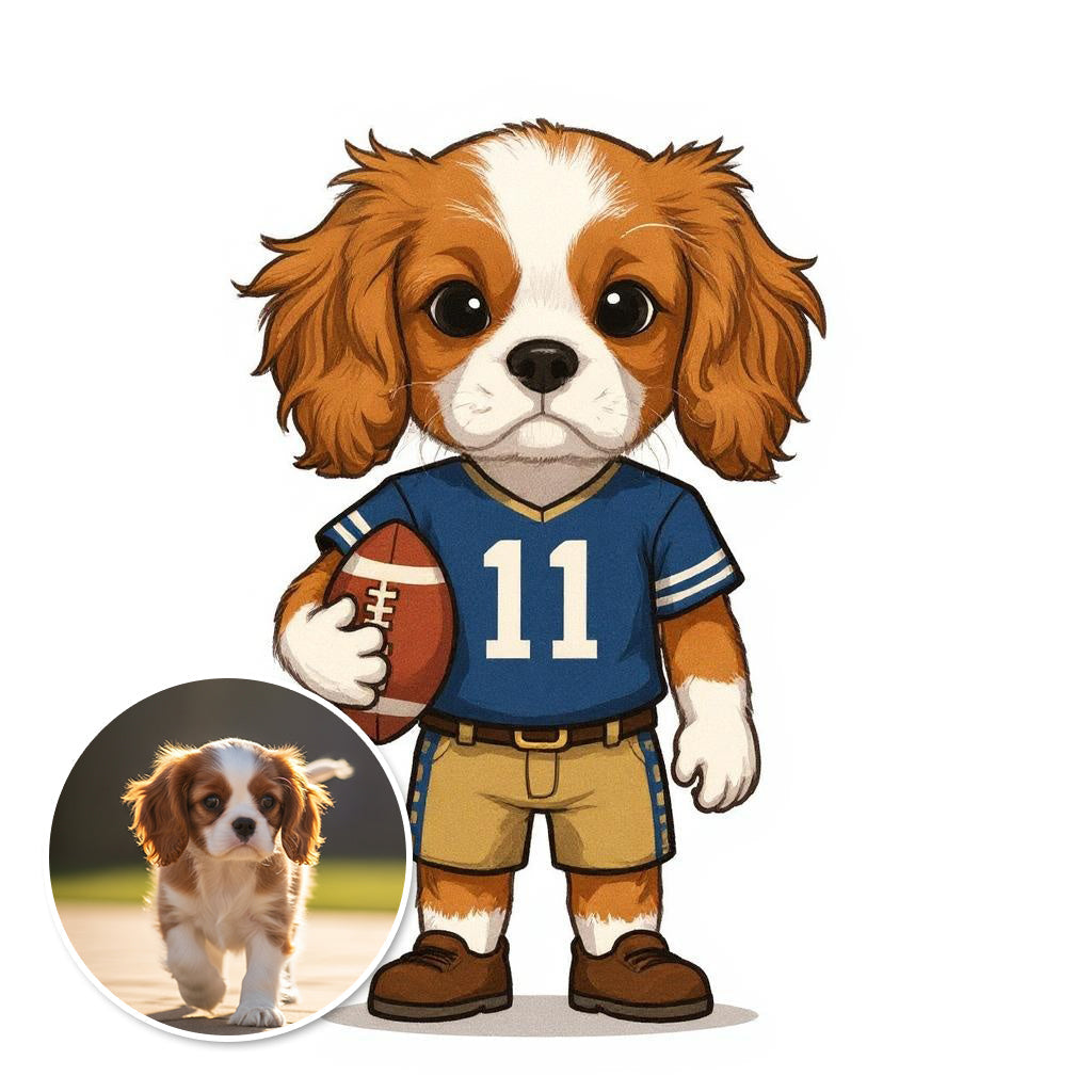 The Touchdown Champ - Custom Pet or Person Football Photo Sticker