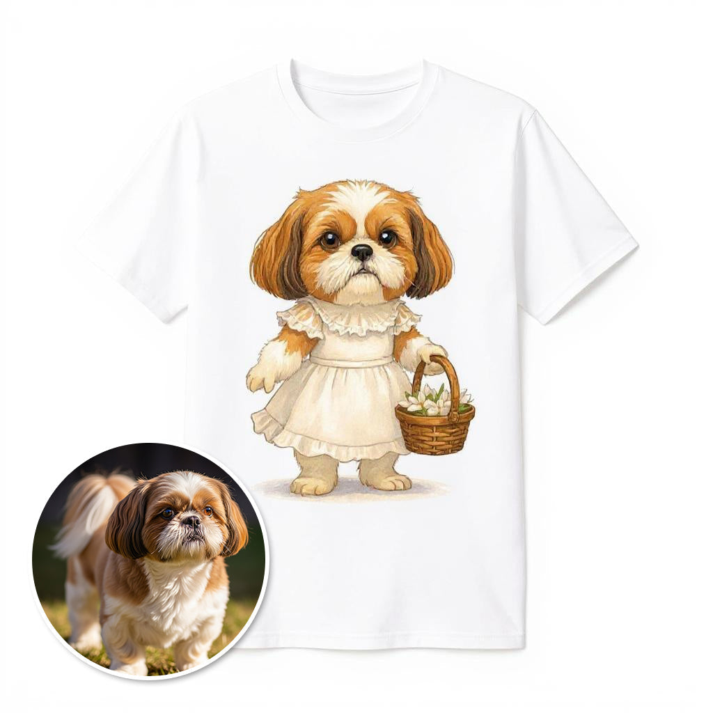 The Flower Girl - Custom Person or Pet Photo T-shirt