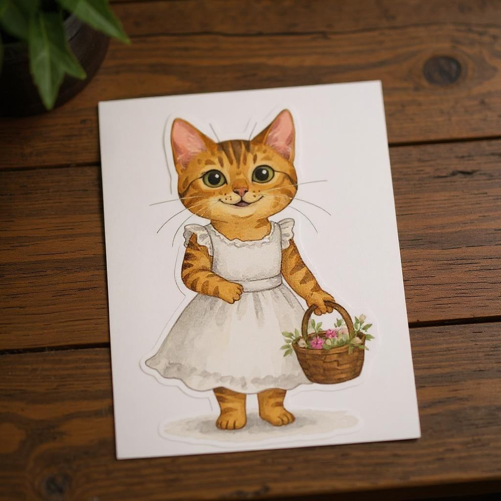 The Flower Girl - Custom Pet or Person Portrait Photo Sticker