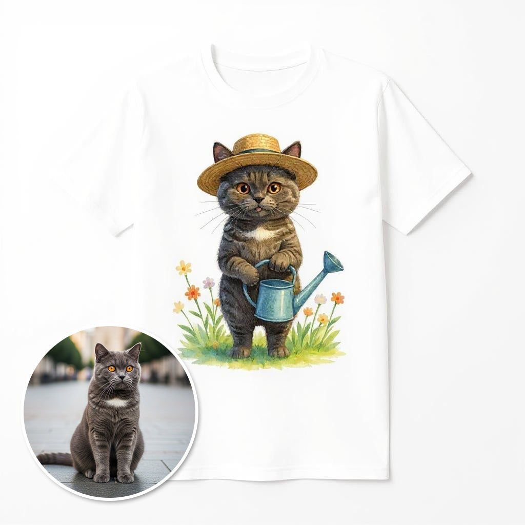 The Green Thumb Gardener- Custom Pet or Person Photo T-shirt