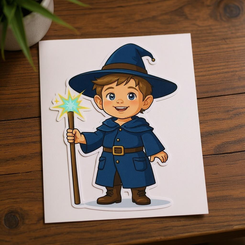The Little Wizard - Custom Pet or Person Photo Sticker