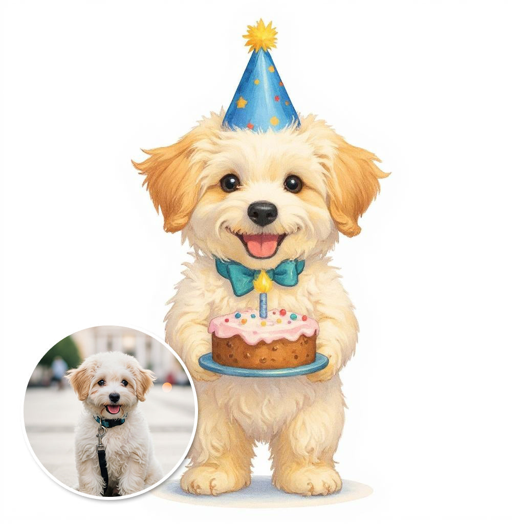 Birthday Bash Sticker - Custom Pet or Person Photo Sticker