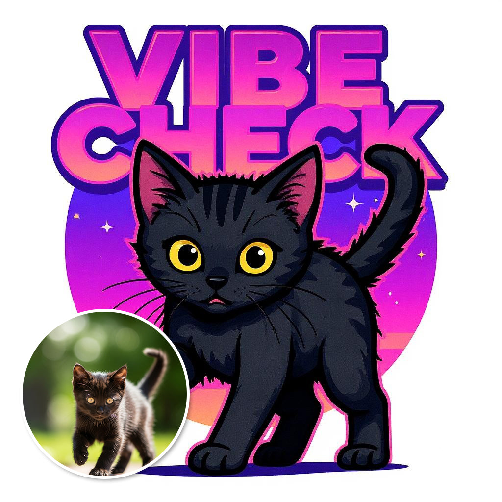The Vibe Checker - Custom "Vibe Check" Pet or Person Photo Sticker
