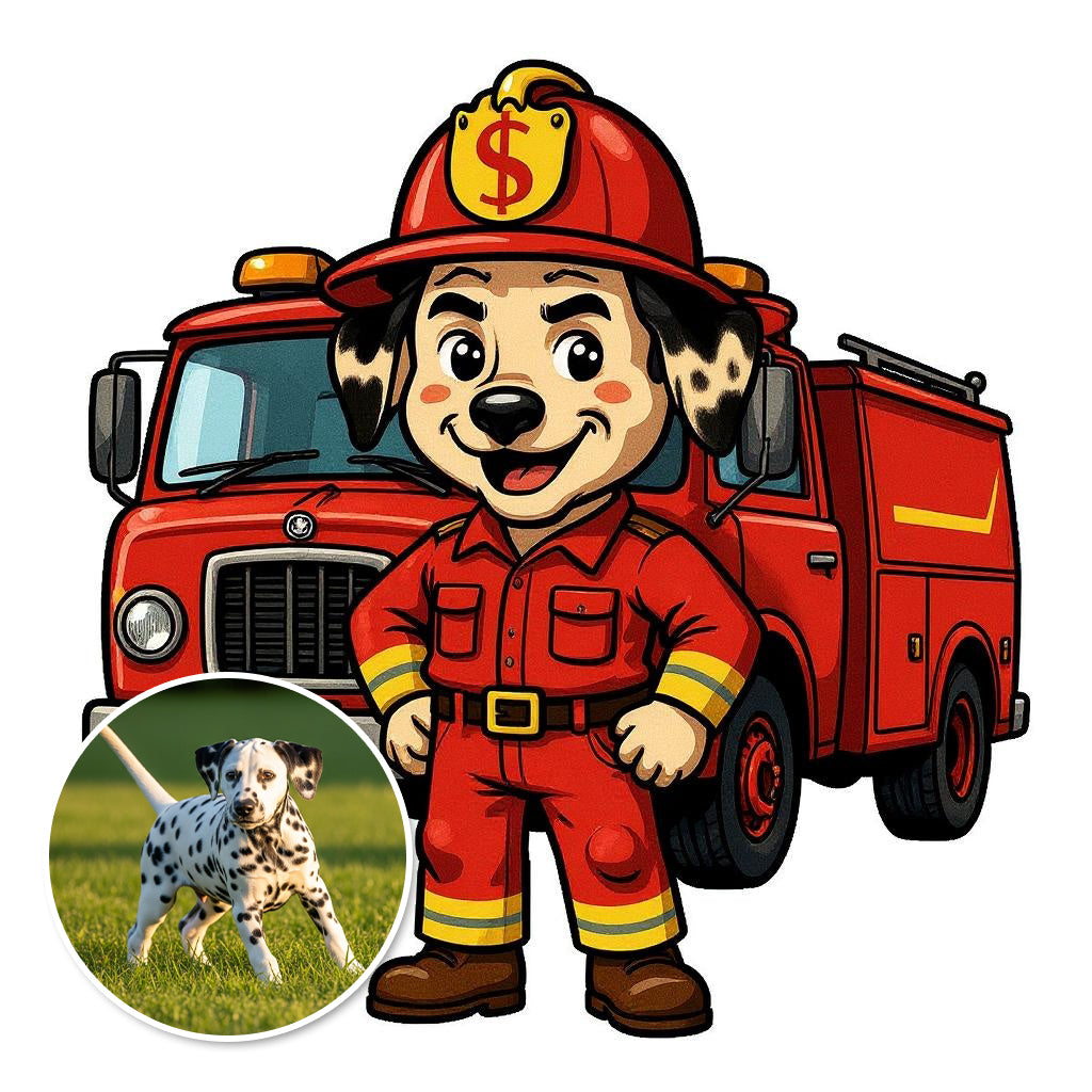 The Fire Chief - Custom Pet or Person Photo Sticker