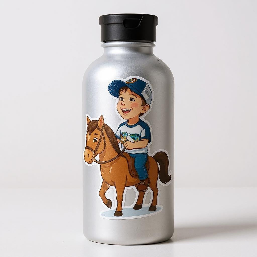 Custom Sweet Rider Photo Sticker - Turn Your Child Into a Cartoon!