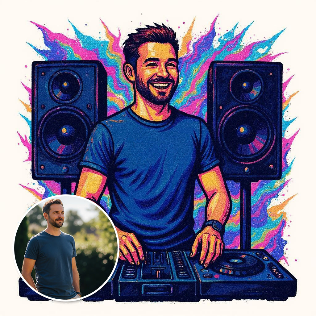 The DJ - Custom Photo Sticker