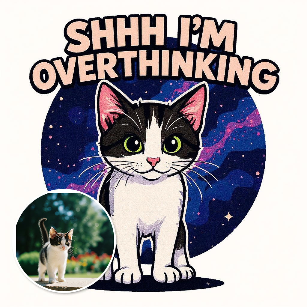 The Overthinker - Custom Pet or Person Photo Sticker
