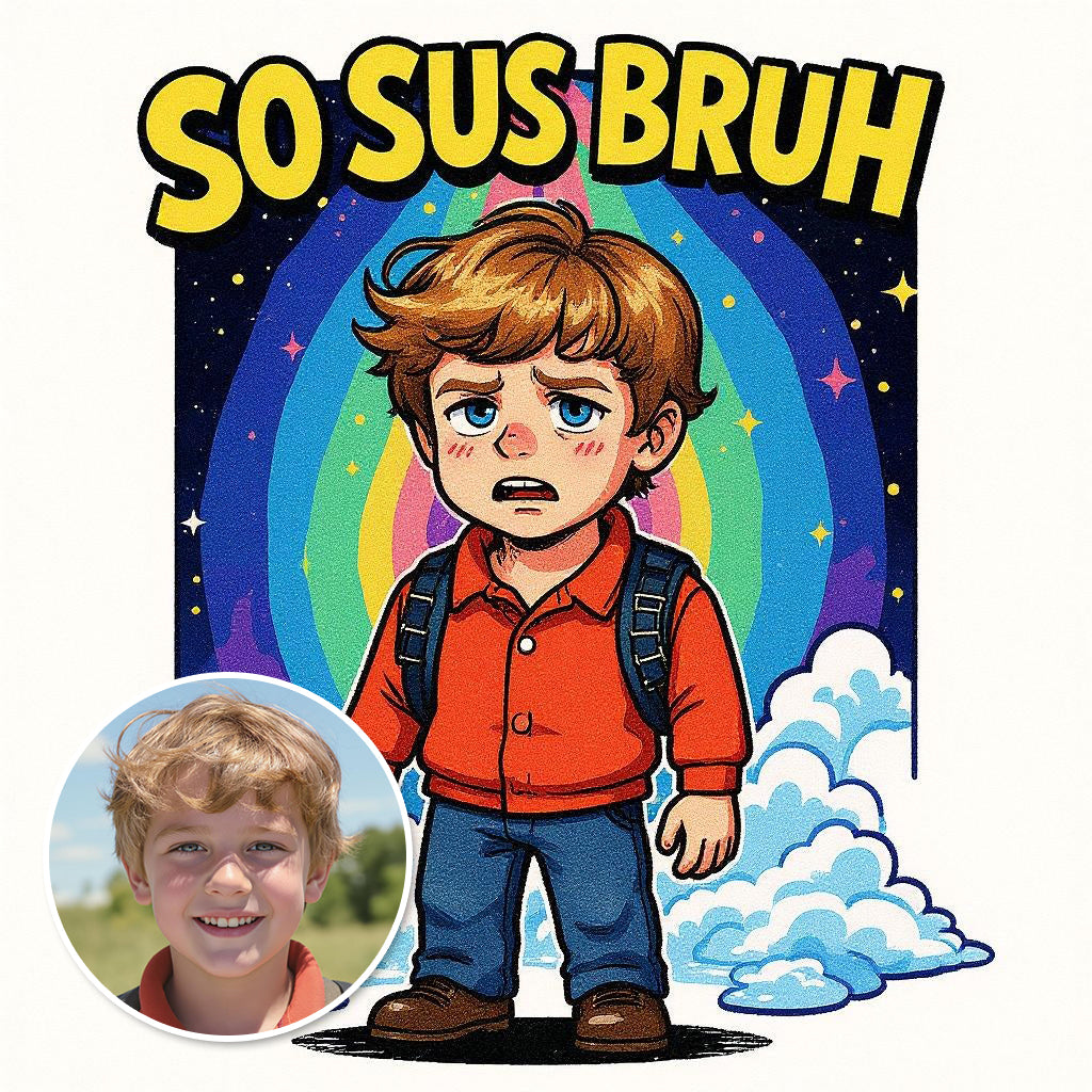 "So Sus Bruh" Custom Pet or Person Photo Sticker