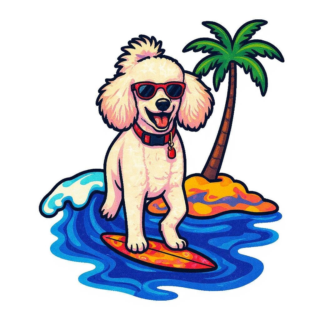 The Beach Bum - Custom Pet or Person Surfer Photo Sticker