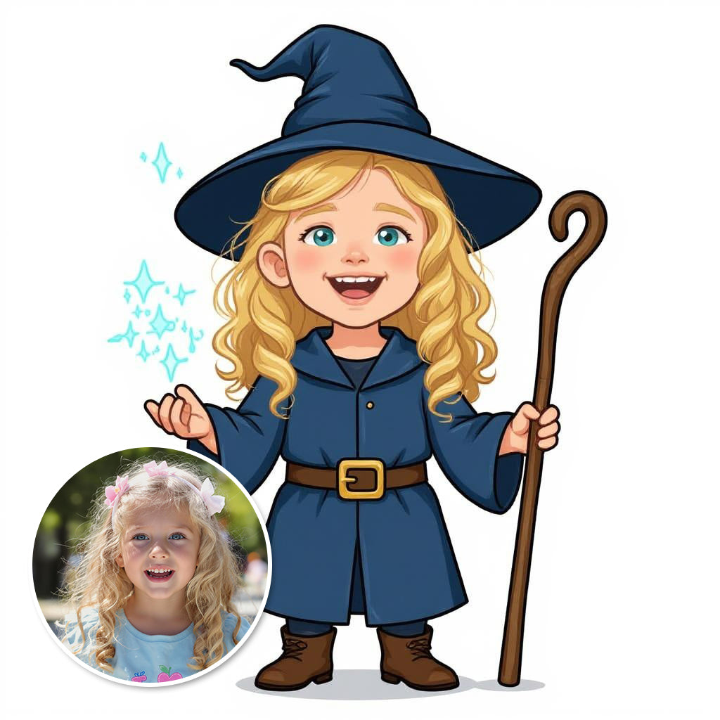 The Little Wizard - Custom Pet or Person Photo Sticker
