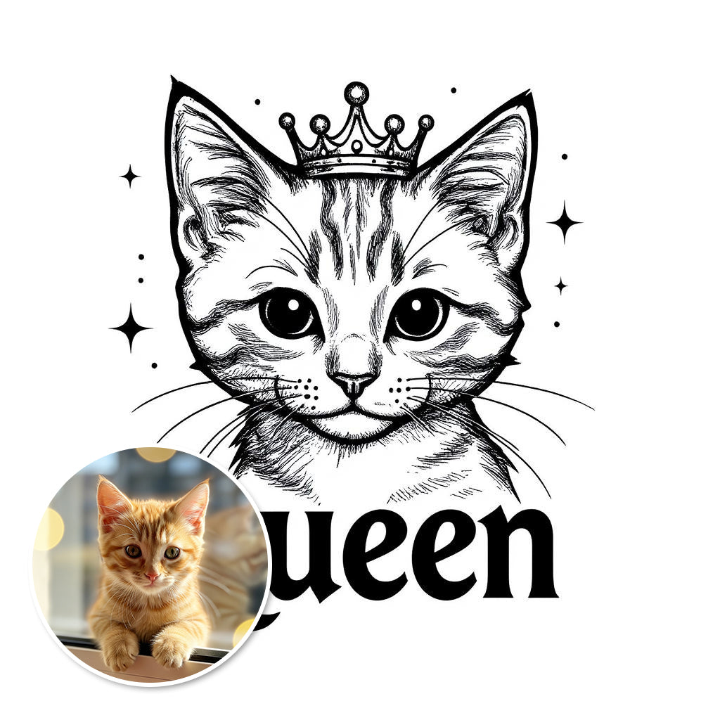 The Monochrome Queen - Custom Pet or Person Photo Sticker