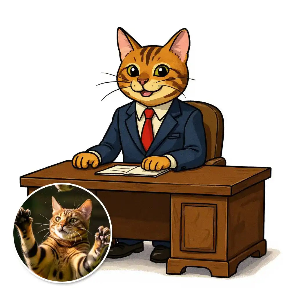 The Executive - Custom Person or Pet Photo Sticker