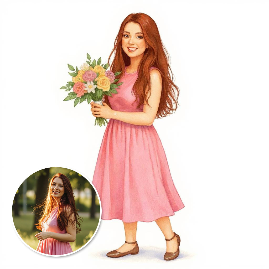 The Maid of Honor - Custom Pet or Person Portrait Photo Sticker