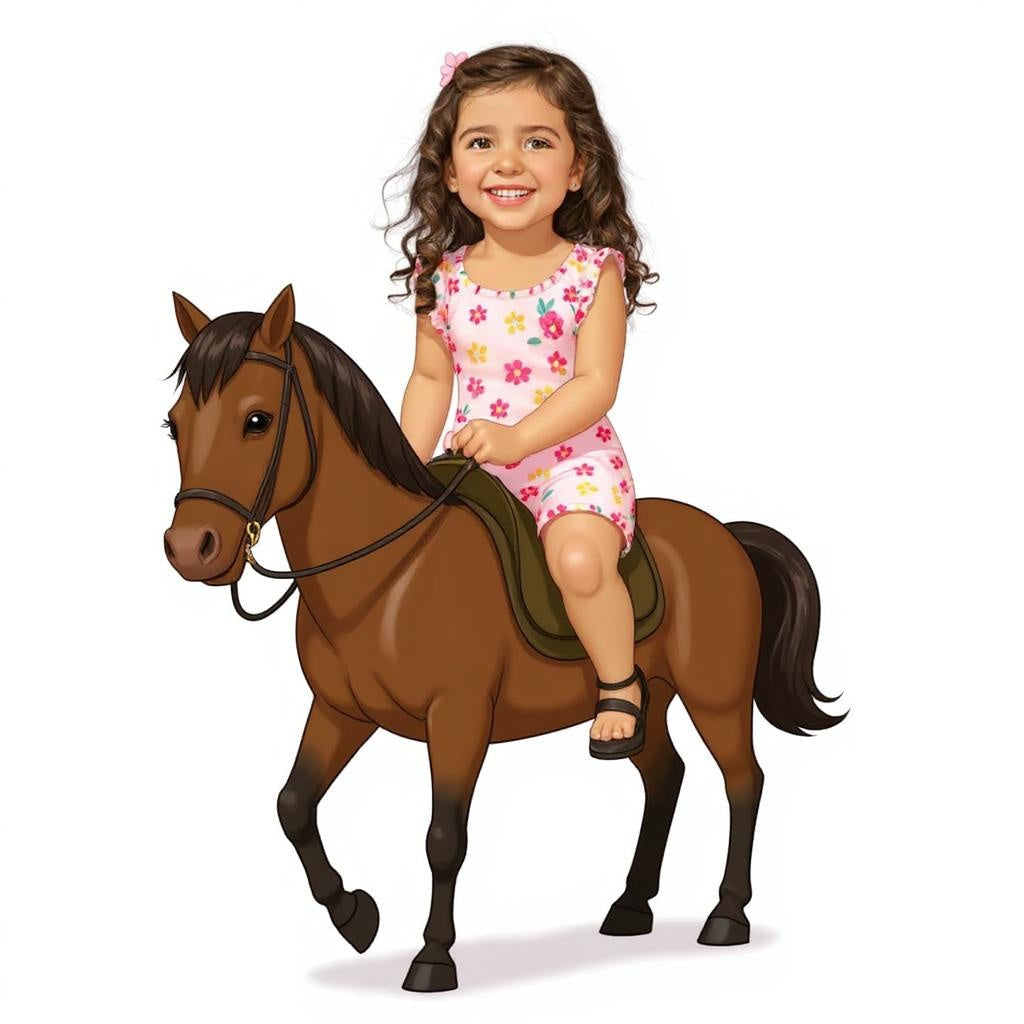 Custom Classic Rider Photo Sticker - Turn Your Child Into a Cartoon!