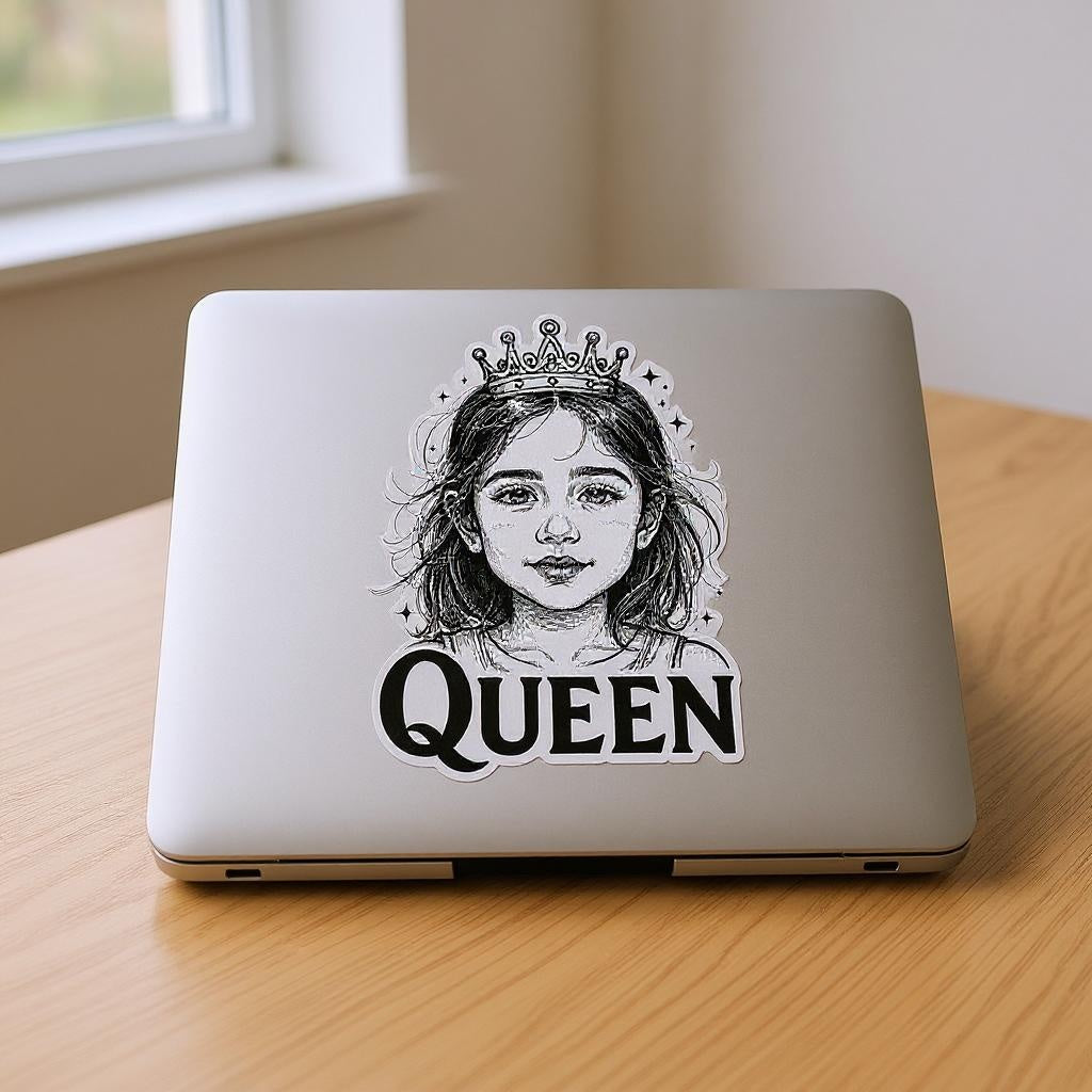 The Monochrome Queen - Custom Pet or Person Photo Sticker