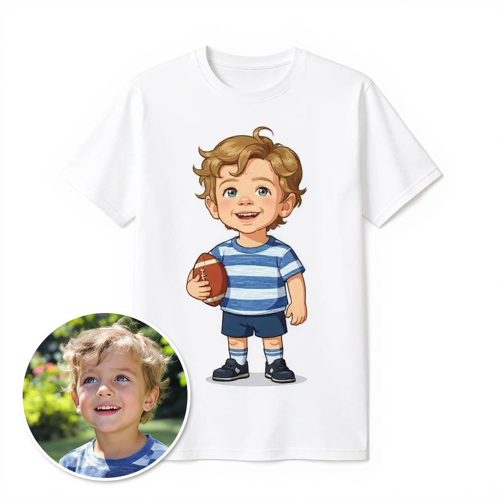 The Touchdown Champ - Custom Pet or Person Football Photo T-shirt